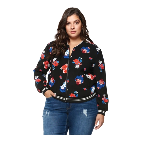 Dex Jackets & Blazers - Dex Floral Baseball Bomber Jacket Size 1X